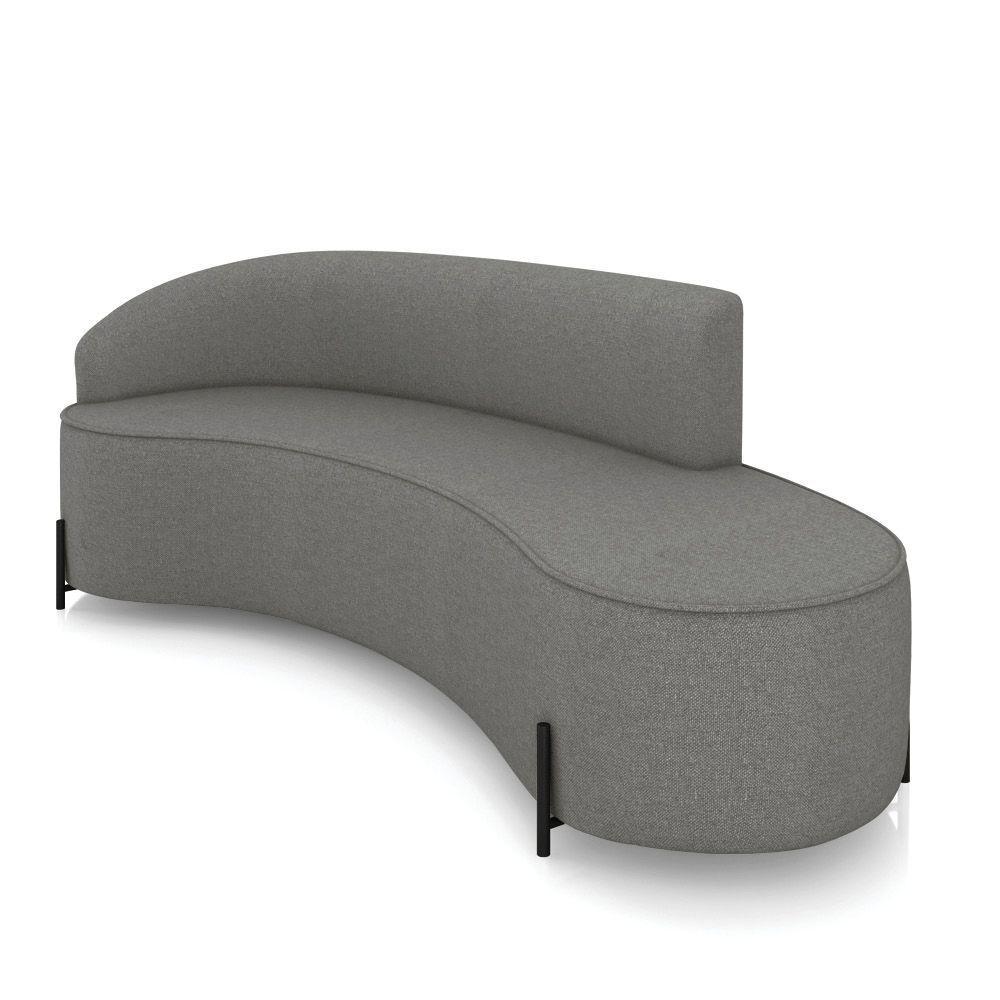 Sofá 4 Lugares Orgânico 220cm Pé Ferro Preto Morgan Linho Grafite D03 - D'rossi - 1