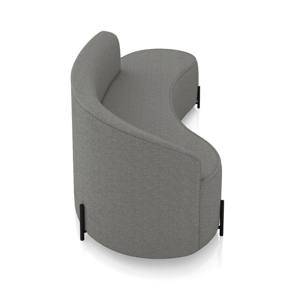 Sofá 4 Lugares Orgânico 220cm Pé Ferro Preto Morgan Linho Grafite D03 - D'rossi - 7