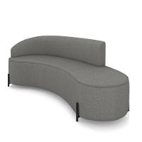 Sofá 4 Lugares Orgânico 220cm Pé Ferro Preto Morgan Linho Grafite D03 - D'rossi - 1