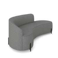 Sofá 4 Lugares Orgânico 220cm Pé Ferro Preto Morgan Linho Grafite D03 - D'rossi - 6