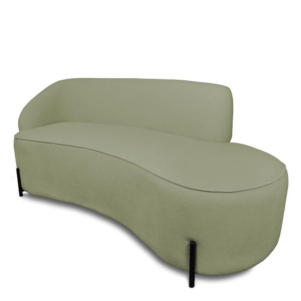 Sofá 4 Lugares Orgânico 220cm Pé Ferro Preto Morgan Bouclê Pistache D03 - D'rossi - 1