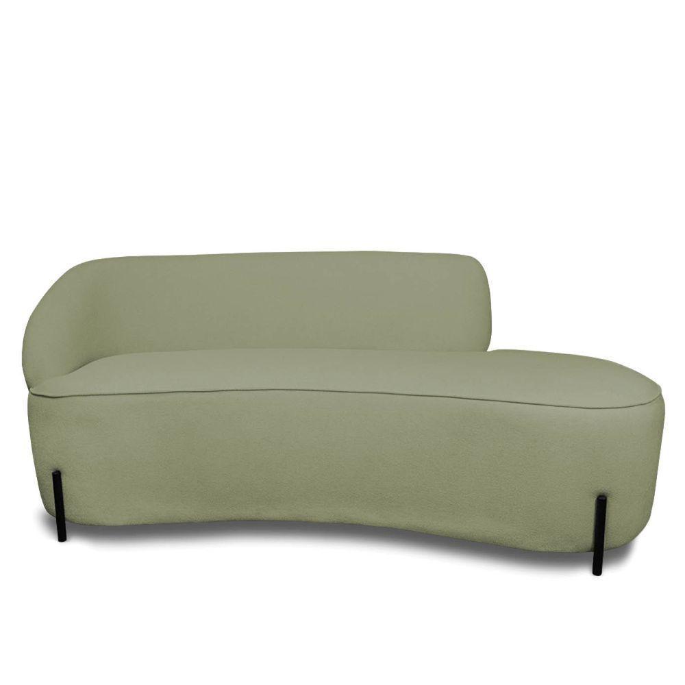 Sofá 4 Lugares Orgânico 220cm Pé Ferro Preto Morgan Bouclê Pistache D03 - D'rossi - 5