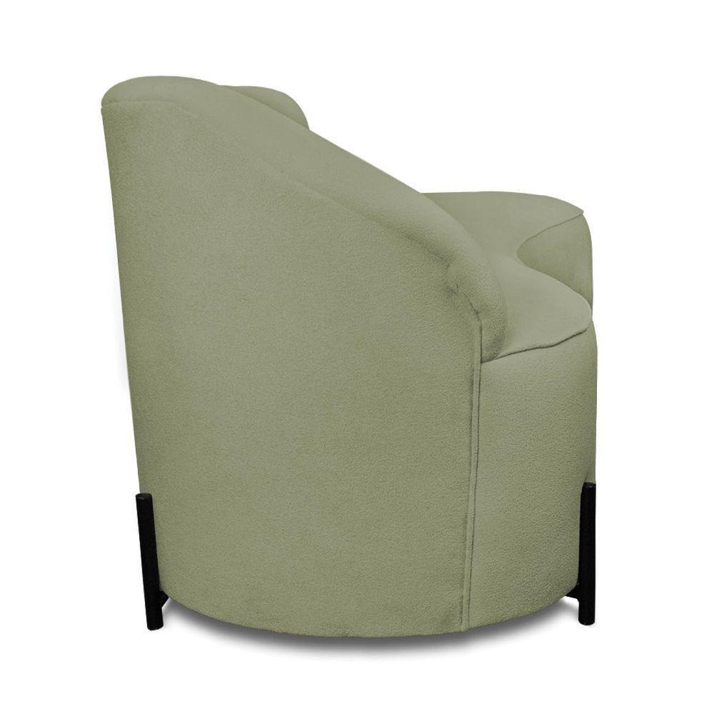 Sofá 4 Lugares Orgânico 220cm Pé Ferro Preto Morgan Bouclê Pistache D03 - D'rossi - 7