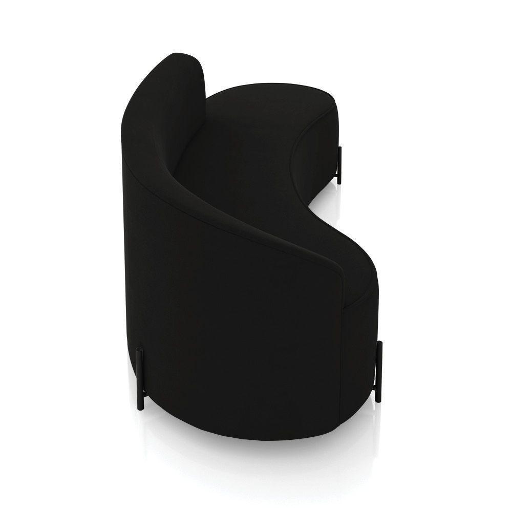 Sofá 4 Lugares Orgânico 220cm Pé Ferro Preto Morgan Suede Preto D03 - D'rossi - 7