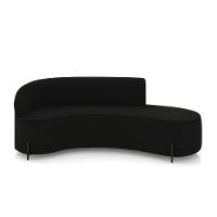 Sofá 4 Lugares Orgânico 220cm Pé Ferro Preto Morgan Suede Preto D03 - D'rossi - 5