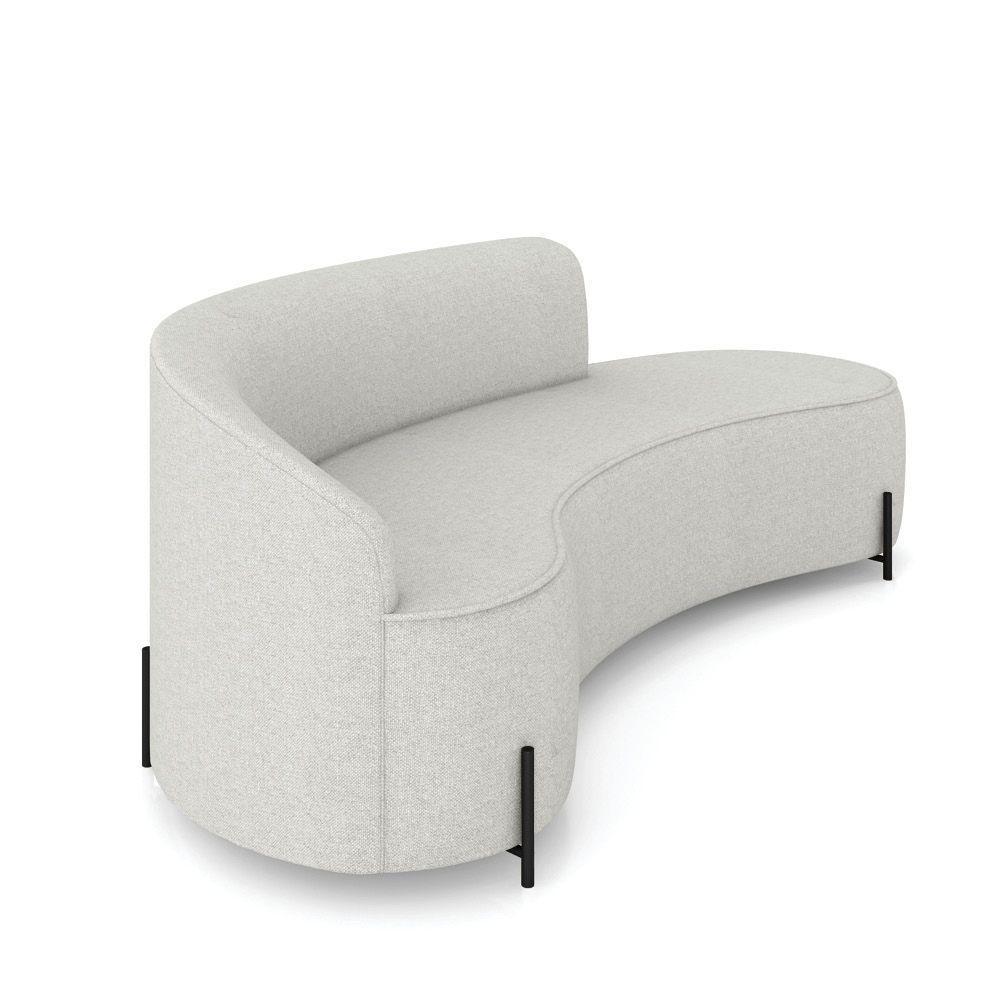 Sofá 4 Lugares Orgânico 220cm Pé Ferro Preto Morgan Linho Cinza D03 - D'rossi - 6