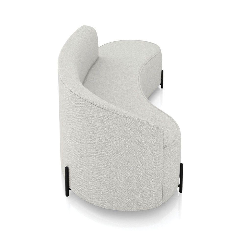 Sofá 4 Lugares Orgânico 220cm Pé Ferro Preto Morgan Linho Cinza D03 - D'rossi - 7