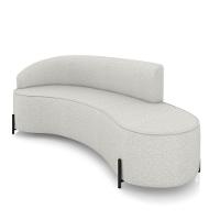 Sofá 4 Lugares Orgânico 220cm Pé Ferro Preto Morgan Linho Cinza D03 - D'rossi - 1