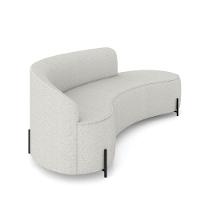 Sofá 4 Lugares Orgânico 220cm Pé Ferro Preto Morgan Linho Cinza D03 - D'rossi - 6