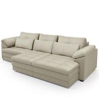 Sofá Retrátil Para Sala De Estar 3 Lugares 257cm Riza S03 Couro Bege Pérola - Lyam Decor - 10