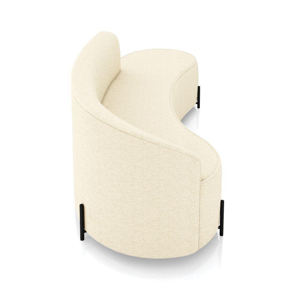 Sofá 4 Lugares Orgânico 220cm Pé Ferro Preto Morgan Linho Bege D03 - D'rossi - 7