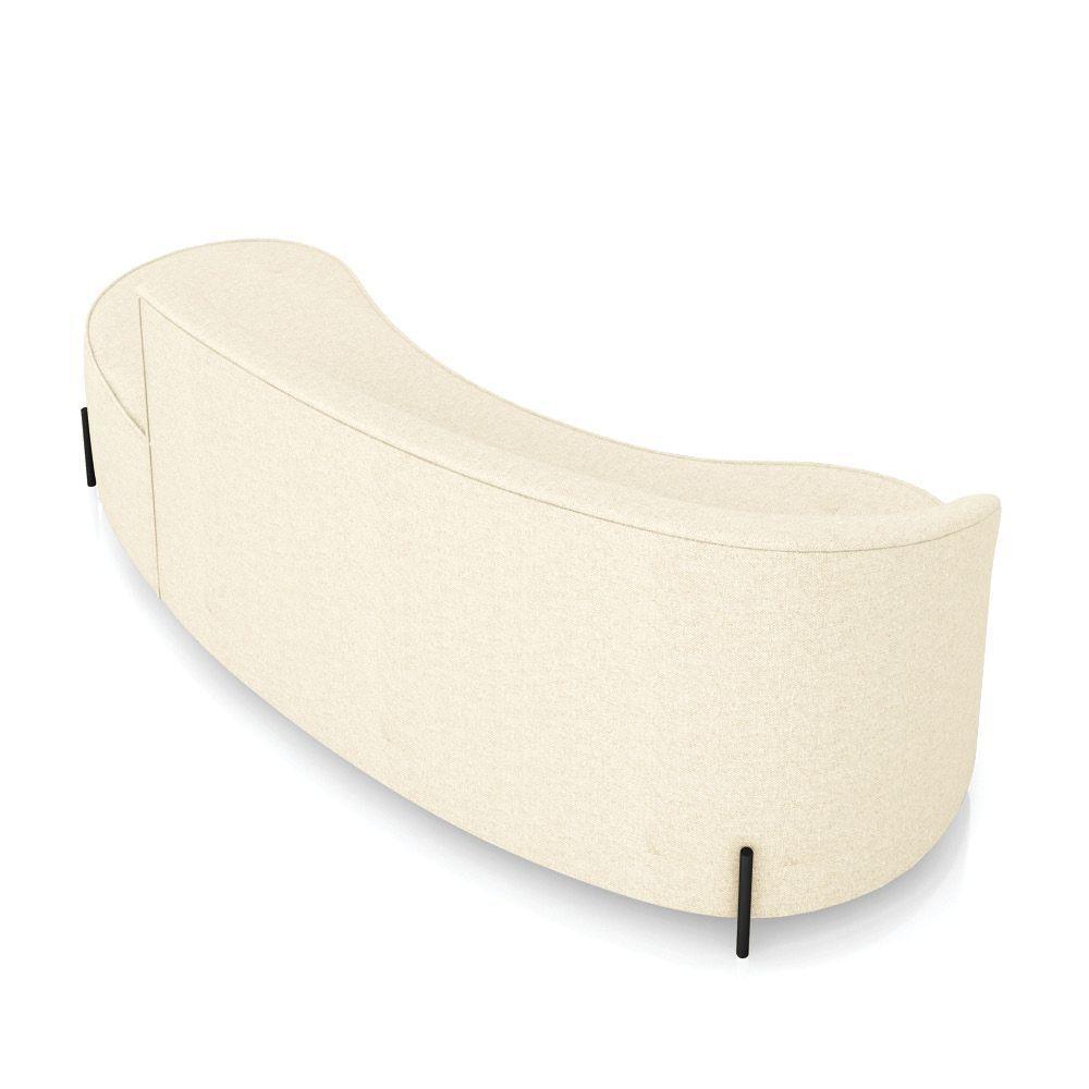 Sofá 4 Lugares Orgânico 220cm Pé Ferro Preto Morgan Linho Bege D03 - D'rossi - 8