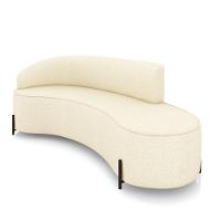 Sofá 4 Lugares Orgânico 220cm Pé Ferro Preto Morgan Linho Bege D03 - D'rossi - 1