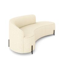 Sofá 4 Lugares Orgânico 220cm Pé Ferro Preto Morgan Linho Bege D03 - D'rossi - 6