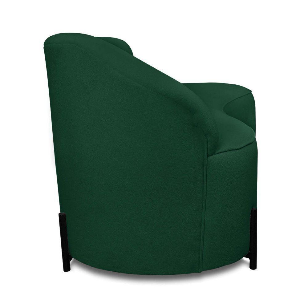 Sofá 4 Lugares Orgânico 220cm Pé Ferro Preto Morgan Bouclê Verde D03 - D'rossi - 7