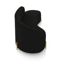 Sofá 4 Lugares Orgânico 220cm Pé Dourado Morgan Suede Preto D03 - D'rossi - 7