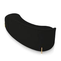 Sofá 4 Lugares Orgânico 220cm Pé Dourado Morgan Suede Preto D03 - D'rossi - 8