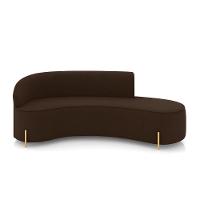 Sofá 4 Lugares Orgânico 220cm Pé Dourado Morgan Suede Marrom D03 - D'rossi - 5