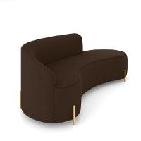 Sofá 4 Lugares Orgânico 220cm Pé Dourado Morgan Suede Marrom D03 - D'rossi - 6