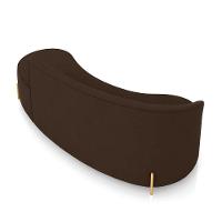 Sofá 4 Lugares Orgânico 220cm Pé Dourado Morgan Suede Marrom D03 - D'rossi - 8