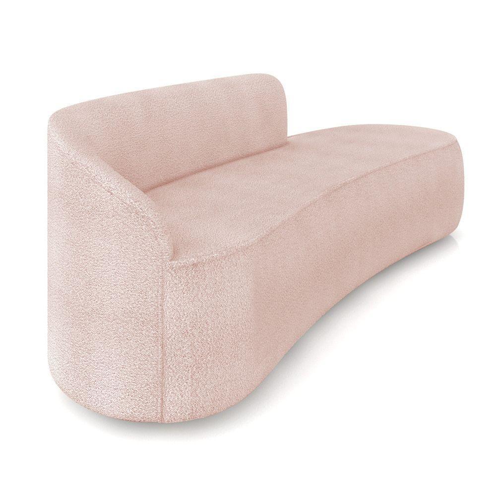 Sofá 4 Lugares Orgânico 220cm Morgan E Poltrona Lua Bouclê Rosê D03 - D'rossi - 7