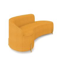 Sofá 4 Lugares Orgânico 220cm Pé Dourado Morgan Bouclê Mostarda D03 - D'rossi - 6