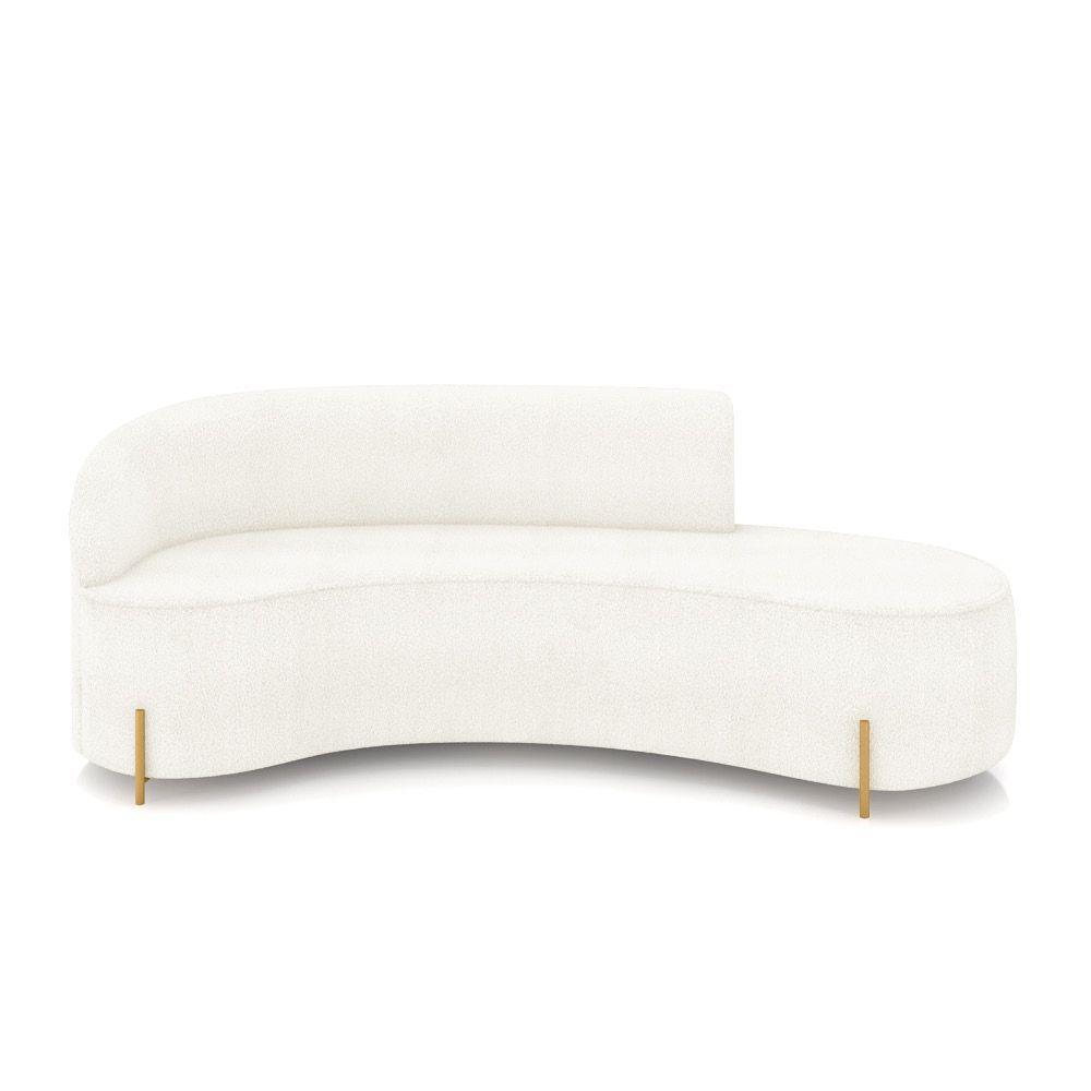 Sofá 4 Lugares Orgânico 220cm Pé Dourado Morgan Bouclê Off White D03 - D'rossi - 5