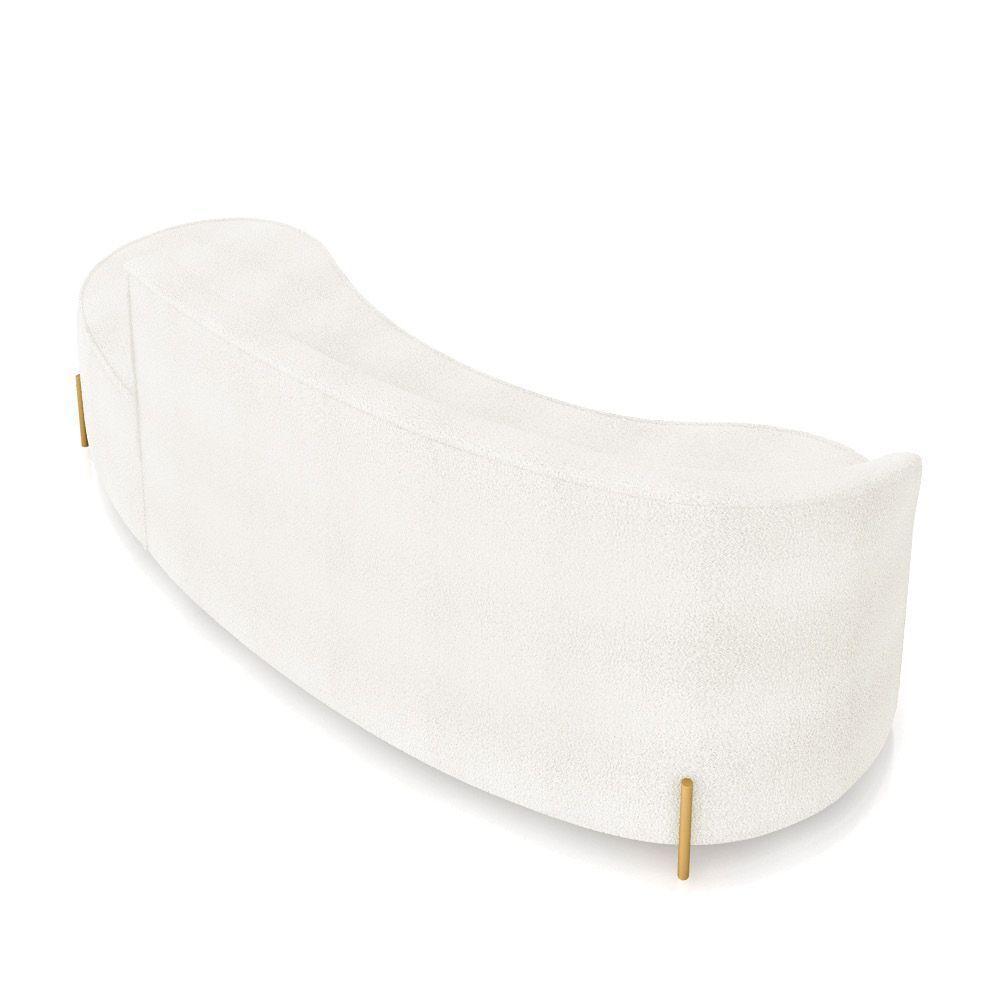 Sofá 4 Lugares Orgânico 220cm Pé Dourado Morgan Bouclê Off White D03 - D'rossi - 8