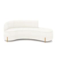 Sofá 4 Lugares Orgânico 220cm Pé Dourado Morgan Bouclê Off White D03 - D'rossi - 5