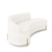 Sofá 4 Lugares Orgânico 220cm Pé Dourado Morgan Bouclê Off White D03 - D'rossi - 6