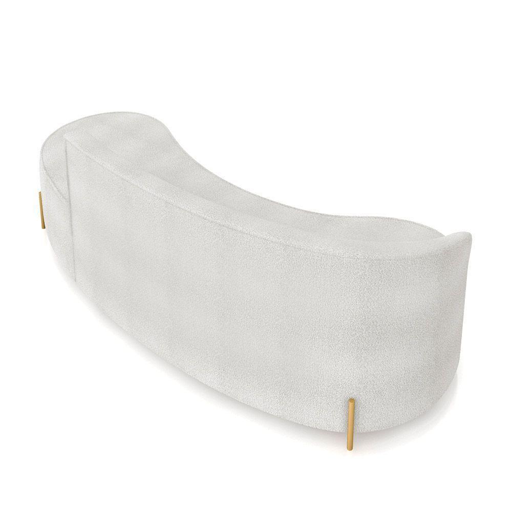 Sofá 4 Lugares Orgânico 220cm Pé Dourado Morgan Bouclê Cinza D03 - D'rossi - 8