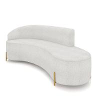 Sofá 4 Lugares Orgânico 220cm Pé Dourado Morgan Bouclê Cinza D03 - D'rossi - 1