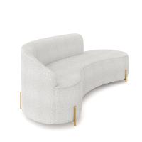 Sofá 4 Lugares Orgânico 220cm Pé Dourado Morgan Bouclê Cinza D03 - D'rossi - 6