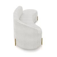 Sofá 4 Lugares Orgânico 220cm Pé Dourado Morgan Bouclê Cinza D03 - D'rossi - 7