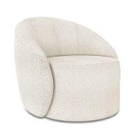 Sofá 4 Lugares Orgânico 220cm Morgan E Poltrona Lua Bouclê Off White D03 - D'rossi - 8