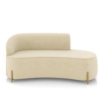 Sofá 3 Lugares Orgânico 180cm Pé Dourado Morgan Suede Bege D03 - D'rossi - 5