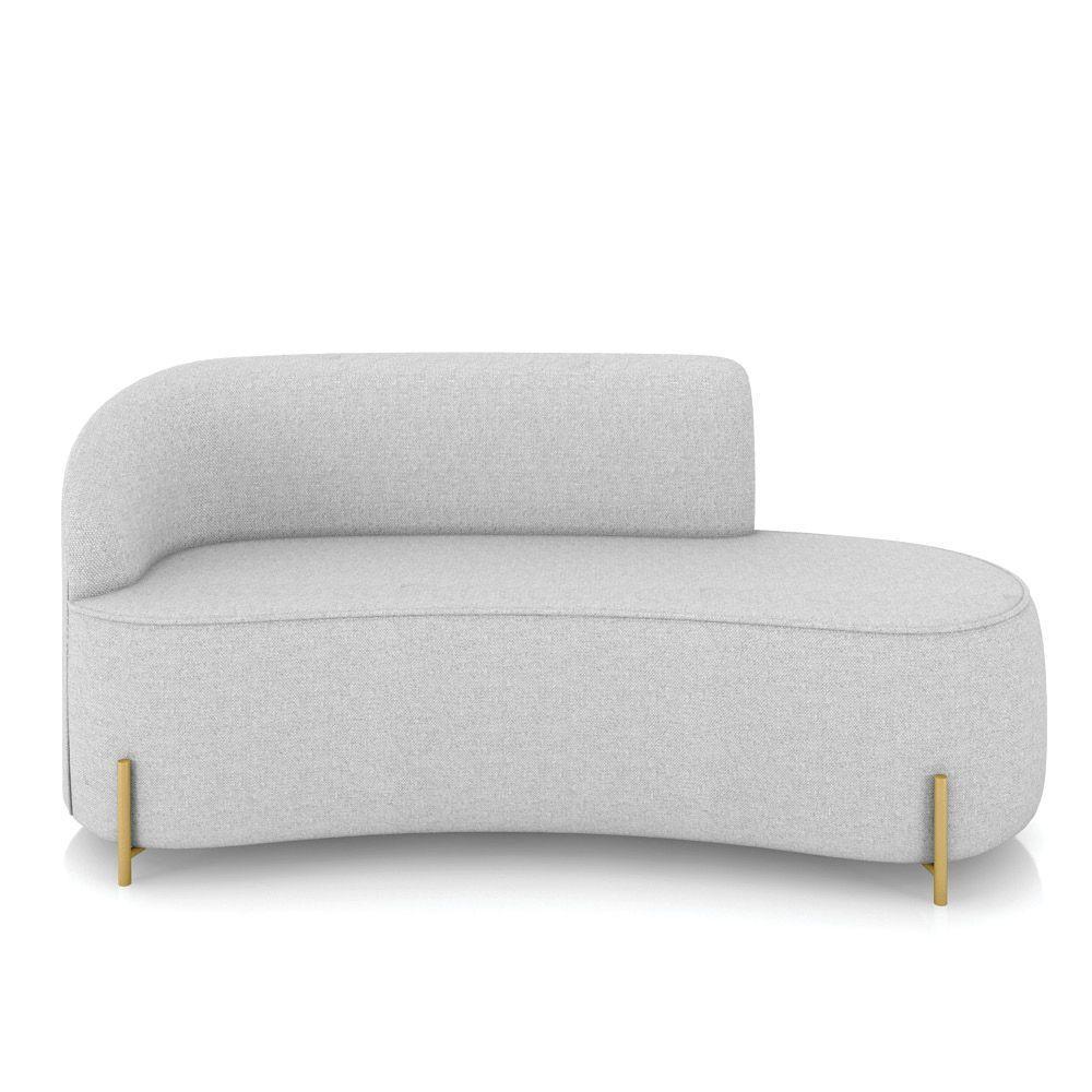 Sofá 3 Lugares Orgânico 180cm Pé Dourado Morgan Linho Cinza D03 - D'rossi - 5