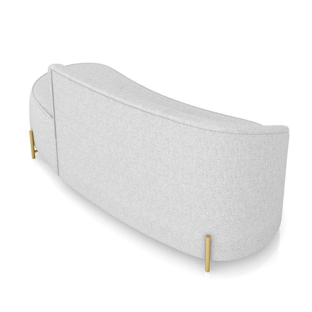 Sofá 3 Lugares Orgânico 180cm Pé Dourado Morgan Linho Cinza D03 - D'rossi - 8