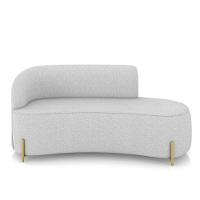 Sofá 3 Lugares Orgânico 180cm Pé Dourado Morgan Linho Cinza D03 - D'rossi - 5