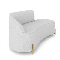 Sofá 3 Lugares Orgânico 180cm Pé Dourado Morgan Linho Cinza D03 - D'rossi - 6