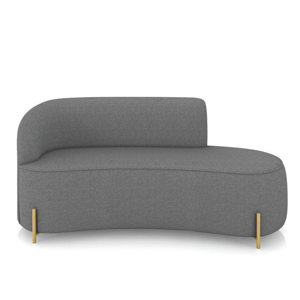 Sofá 3 Lugares Orgânico 180cm Pé Dourado Morgan Linho Grafite D03 - D'rossi - 5