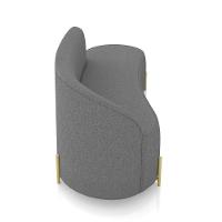 Sofá 3 Lugares Orgânico 180cm Pé Dourado Morgan Linho Grafite D03 - D'rossi - 7