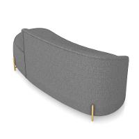 Sofá 3 Lugares Orgânico 180cm Pé Dourado Morgan Linho Grafite D03 - D'rossi - 8