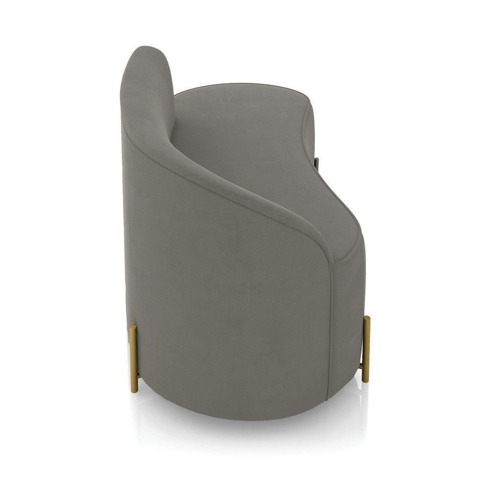 Sofá 2 Lugares Orgânico 140cm Pé Dourado Morgan Suede Grafite D03 - D'rossi - 7