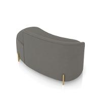 Sofá 2 Lugares Orgânico 140cm Pé Dourado Morgan Suede Grafite D03 - D'rossi - 8