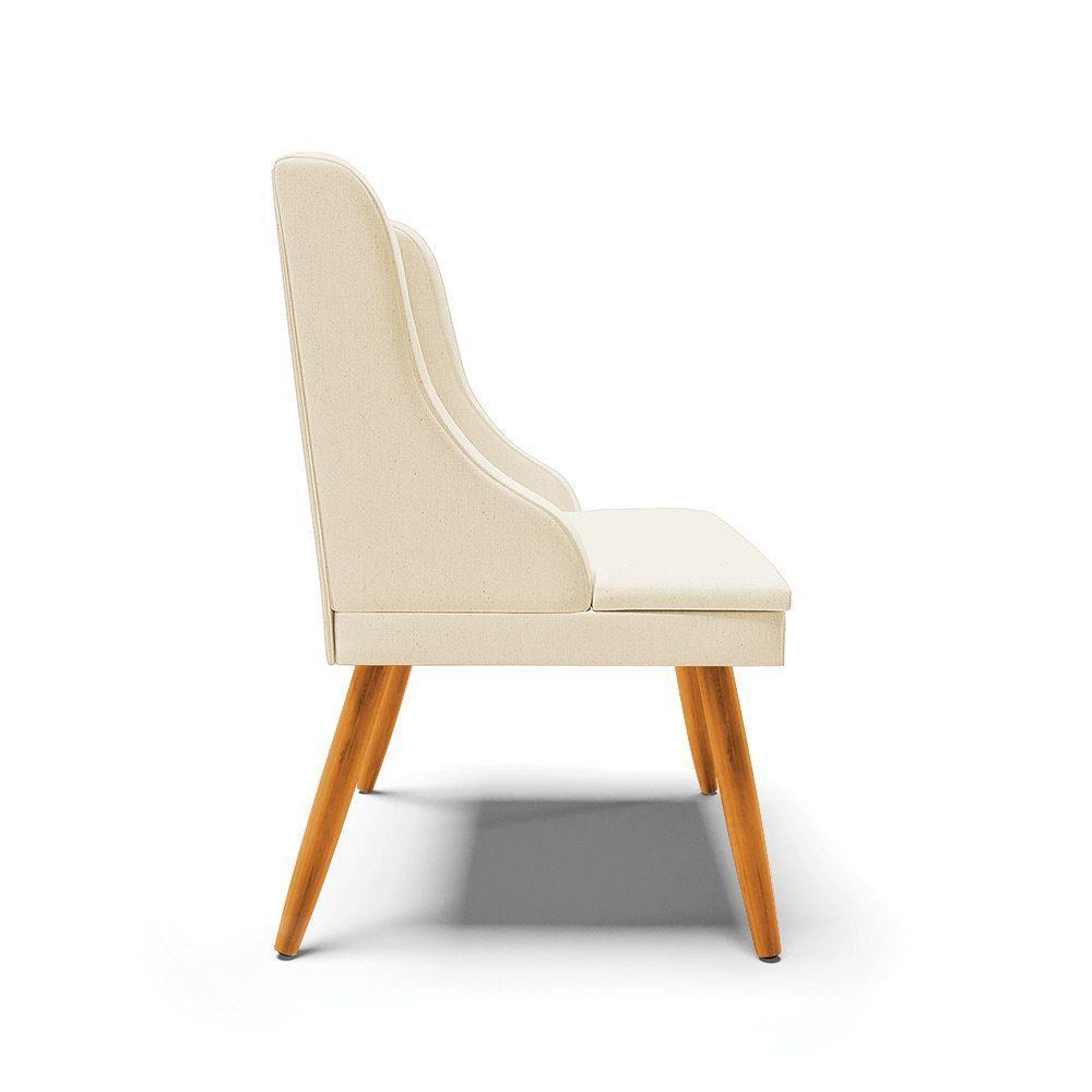 Kit 2 Cadeiras De Jantar Liz Linho Pés Palito Castanho D03 - Drossi Cor A26 Gafite - 4