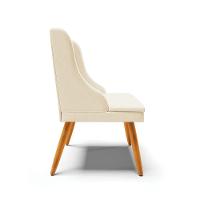 Kit 2 Cadeiras De Jantar Liz Linho Pés Palito Castanho D03 - Drossi Cor A26 Gafite