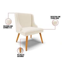 Kit 2 Cadeiras De Jantar Liz Linho Pés Palito Castanho D03 - Drossi Cor A26 Gafite - 7