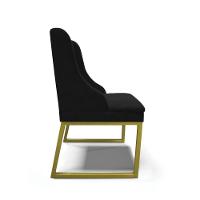 Cadeira Sala De Jantar Industrial Dourado Kit 2 Liz Veludo Preto D03 - D'rossi - 5