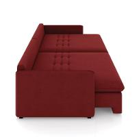 Sofá Retrátil Reclinável 4 Lugares 254cm Maili Veludo Vermelho K01 - D'rossi - 5